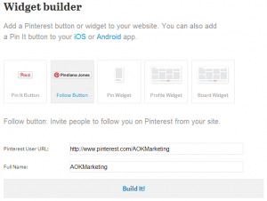 Pinterest - Follow Me Widget Builder