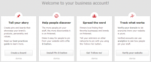 Pinterest - Welcome to your business account