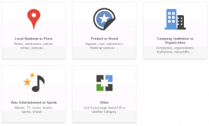 Select a Category for your Google Plus Page