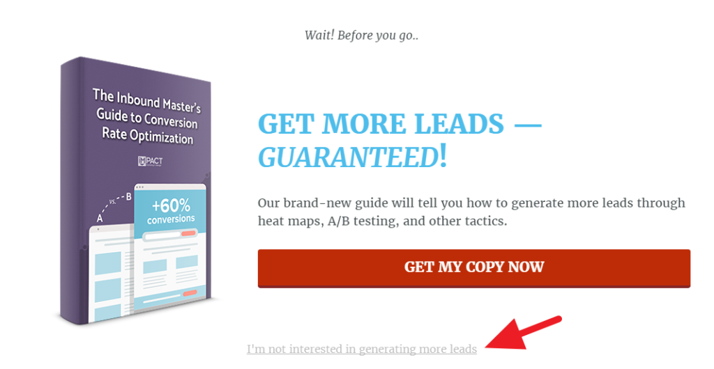 AdWords Lead Gen Negative CTA