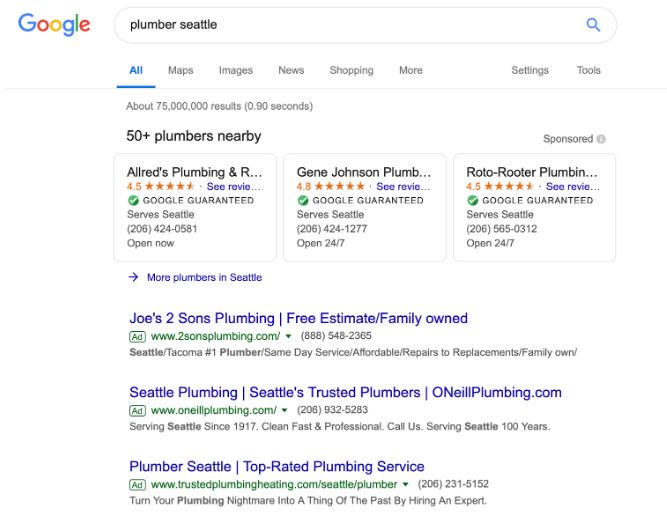 Google Search - plumber seattle