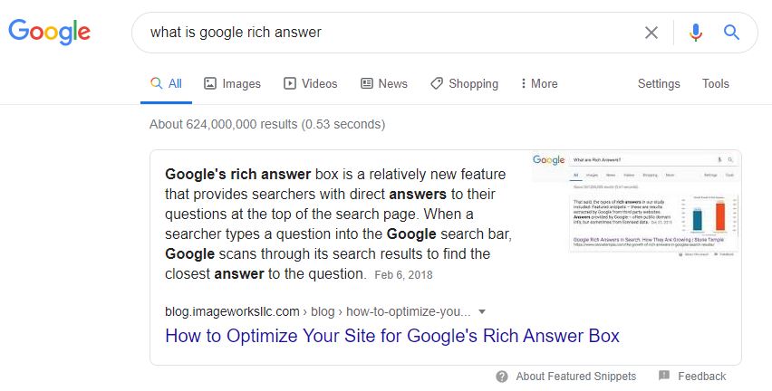google rich answer