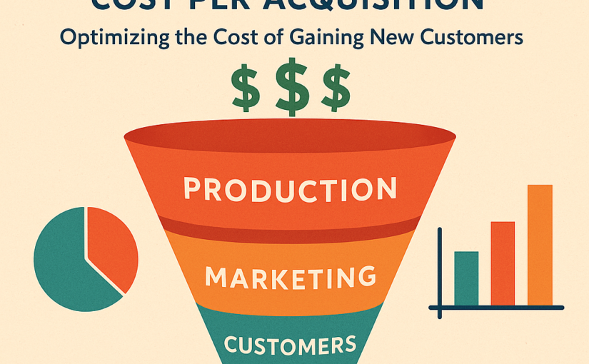an illustrative infographic for Cost Per Acquisition (CPA): Optimizing the Cost of Gaining New Customers.