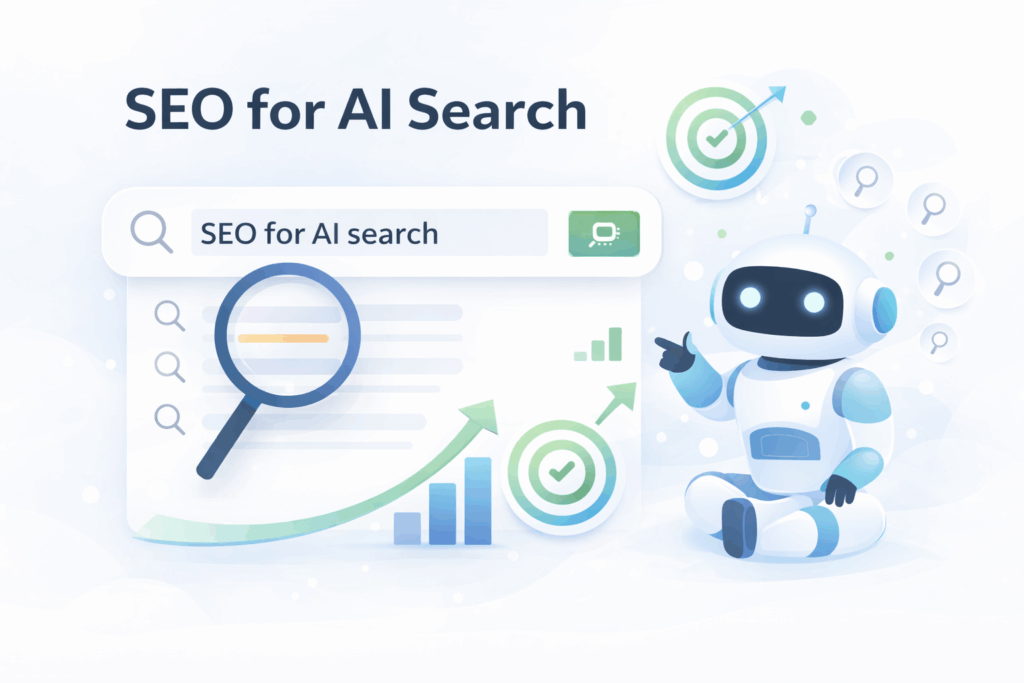 Image : SEO and AI synergy illustration