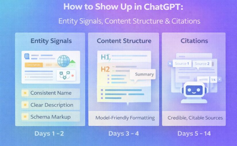 How to show up in ChatGPT using entity signals, content structure, and citations