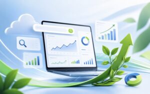 SaaS SEO agency team analyzing software search rankings, organic traffic, and sustainable growth performance.