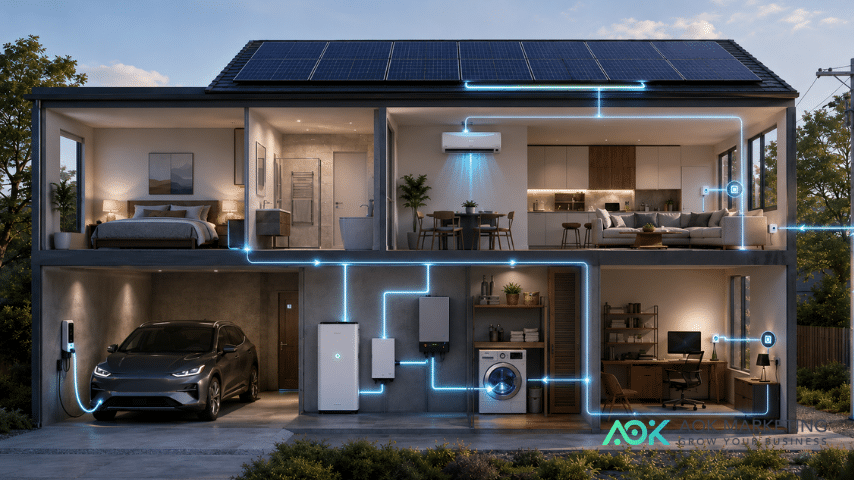 AI-powered thermostats, smart plugs, appliance scheduling, and predictive energy systems could help households reduce wasted electricity.