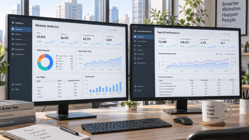 Compare Google Analytics vs Google Search Console, learn what each tool measures, and see how to use both together to improve SEO.