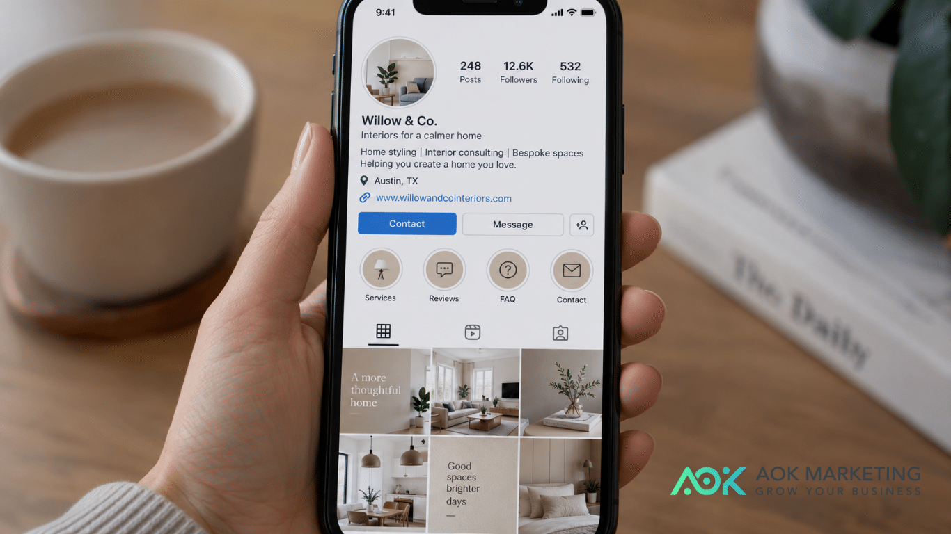 Instagram contact page